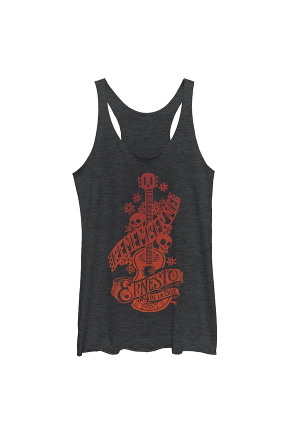 Women's Coco Ernesto Remember Me Racerback Tank Top Black Heather Medium