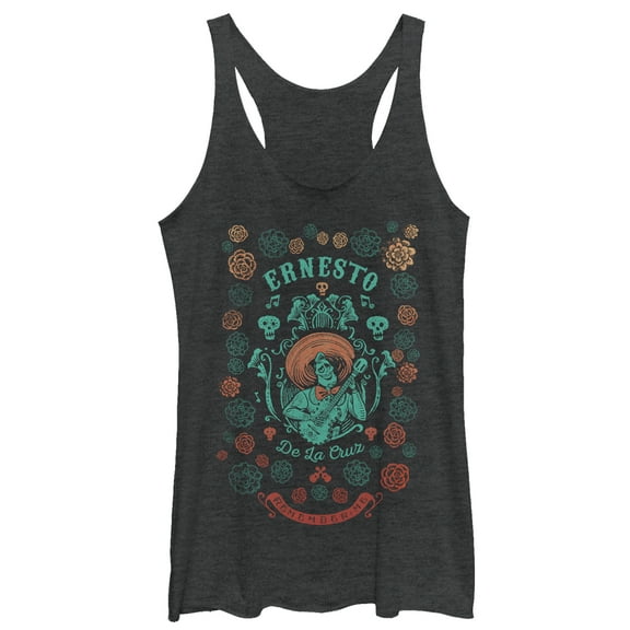 Women's Coco Ernesto de La Cruz Racerback Tank Top Black Heather 2X Large