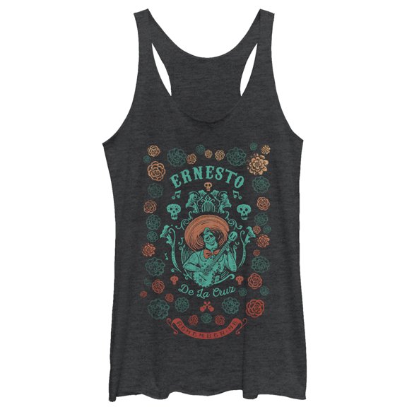 Women's Coco Ernesto de La Cruz Racerback Tank Top Black Heather Large