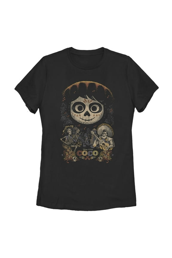 Women's Coco Miguel & Musical Scene Graphic Tee Black X Large