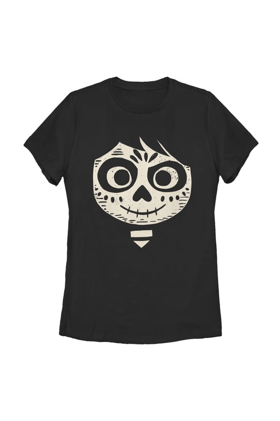 Women's Coco Miguel Skeleton Face Graphic Tee Black Small