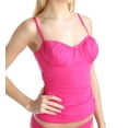 thumbnail image 1 of Women's Coco Rave R37362 Solid Demi Underwire Tankini Swim Top (Watermelon 30-32C), 1 of 4