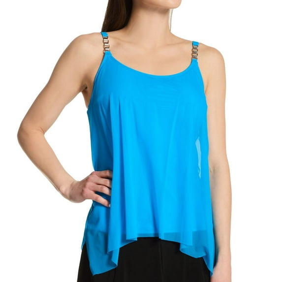 Women's Coco Reef U95433 Classic Solids Current Mesh Layer Tankini Swim Top (True Blue 36C)