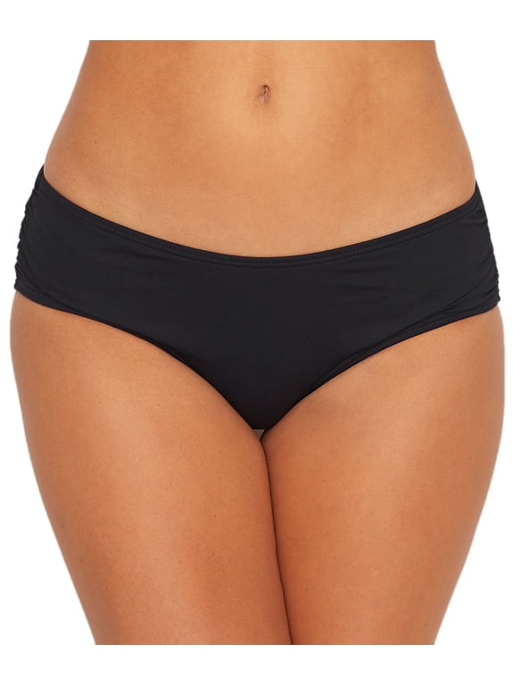 Women's Coco Reef U95642 Classic Solids Side Shirred Swim Bottom (Black XL)