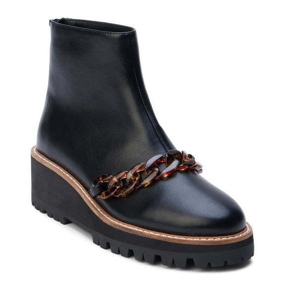COCONUTS by Matisse Womens Sycamore Wedge Round Toe Zippered Ankle Boots