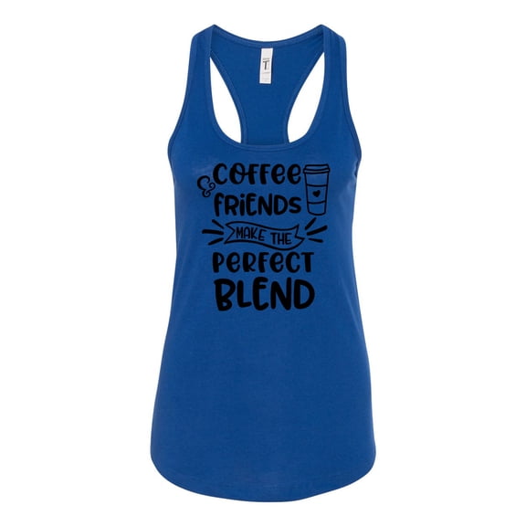Women's Coffee & Friends Racerback Tank Top-Royal-xxl