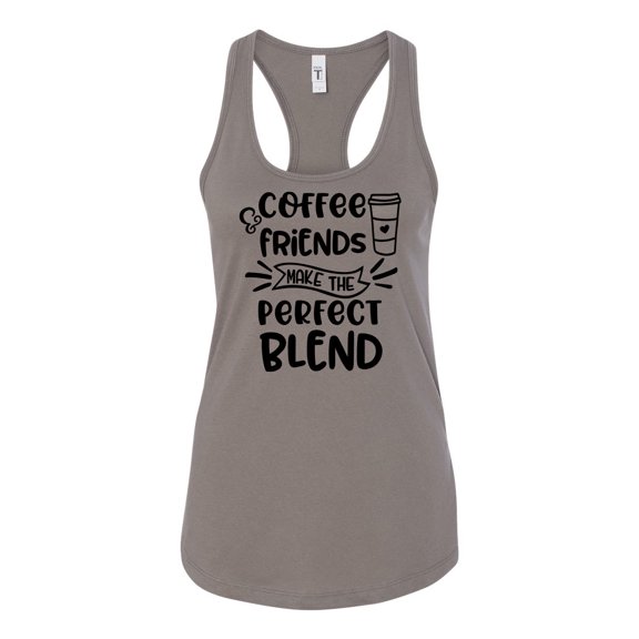 Women's Coffee & Friends Racerback Tank Top-Warm Grey-medium