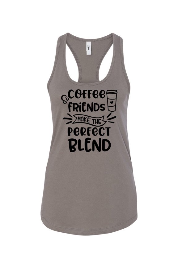 Women's Coffee & Friends Racerback Tank Top-Warm Grey-xs