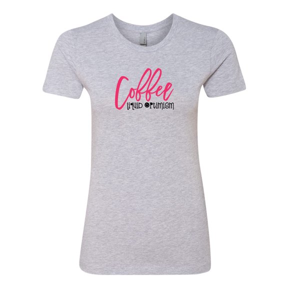 Women's Coffee Liquid Optimisim Ladies Short Sleeve T-shirt-Heather Grey-xxl
