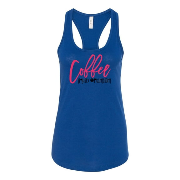 Women's Coffee Liquid Optimisim Racerback Tank Top-Royal-large