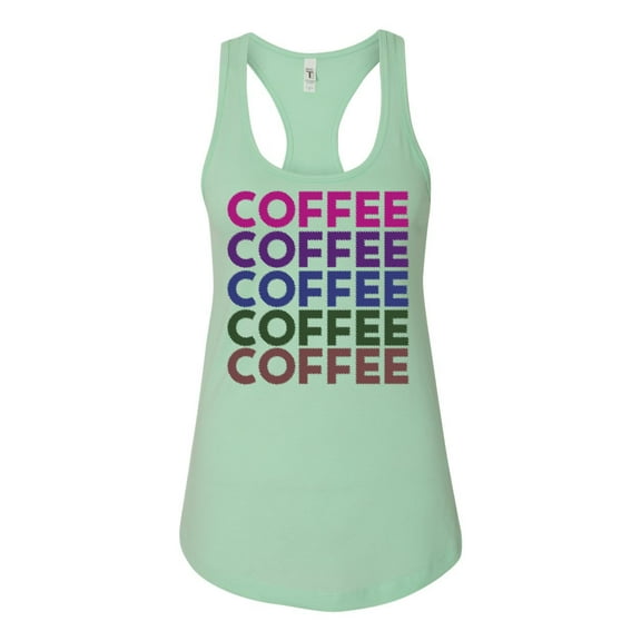 Women's Coffee On Repeat Ladies Racerback Tank Top-MInt-large