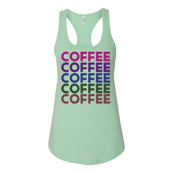 Women's Coffee On Repeat Ladies Racerback Tank Top-MInt-xxl