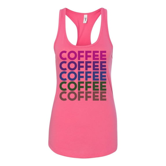 Women's Coffee On Repeat Ladies Racerback Tank Top-Raspberry-xl
