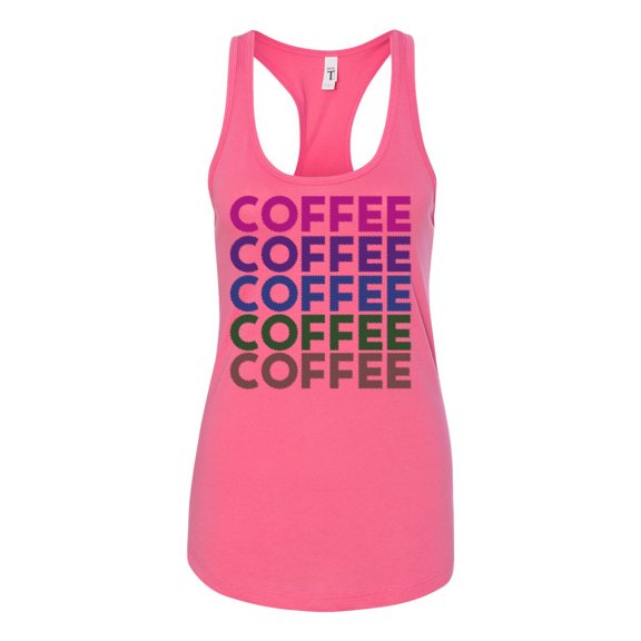 Women's Coffee On Repeat Ladies Racerback Tank Top-White-small