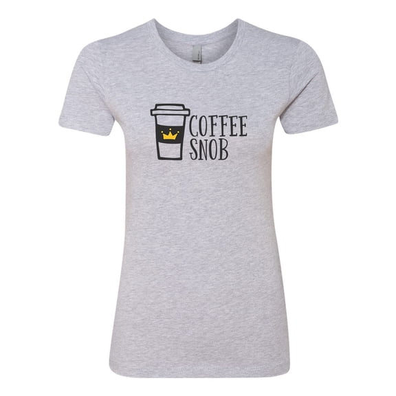 Women's Coffee Snob Ladies Short Sleeve T-shirt-Heather Grey-large