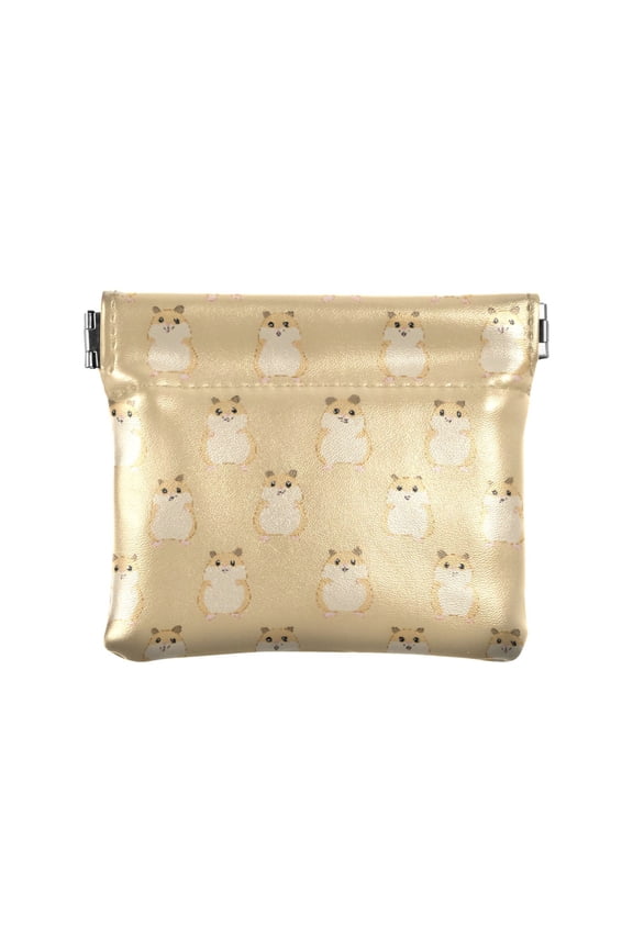 Women's Coin Purse Funny Hamsters Small Leather Zipperless Wallet Card Holder Keychain Essentials