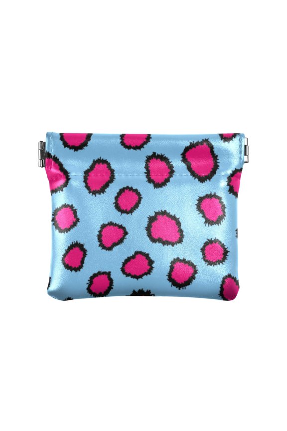 Women's Coin Purse Leopard Print Small Leather Zipperless Wallet Card Holder Keychain Essentials