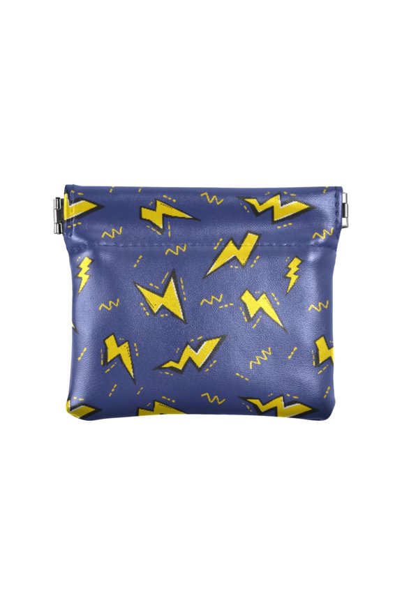 Women's Coin Purse Lightning Pattern Small Leather Zipperless Wallet Card Holder Keychain Essentials