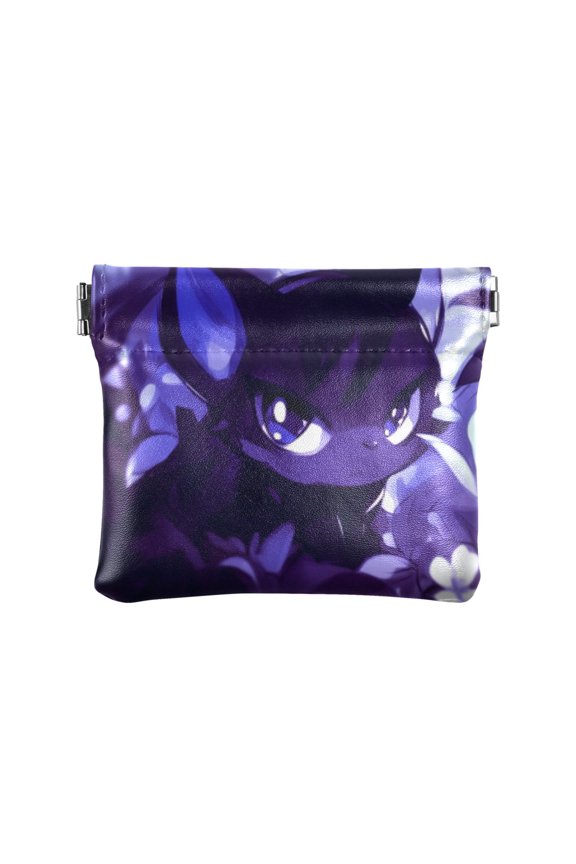 Women's Coin Purse Mysterious Cool Cat Small Leather Zipperless Wallet Card Holder Keychain Essentials