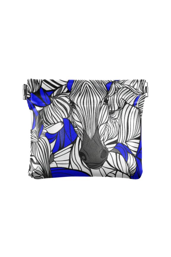 Women's Coin Purse Mysterious Zebra Pattern Design Small Leather Zipperless Wallet Card Holder Keychain Essentials