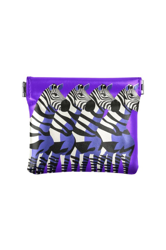 Women's Coin Purse Mysterious Zebra Pattern Small Leather Zipperless Wallet Card Holder Keychain Essentials