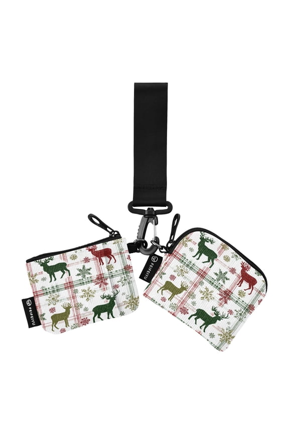 Women's Coin Purses Keychain Wallet Women's Card Cases Women's Wallets Card Cases & Money Organizers Lovely Red Christmas Deer