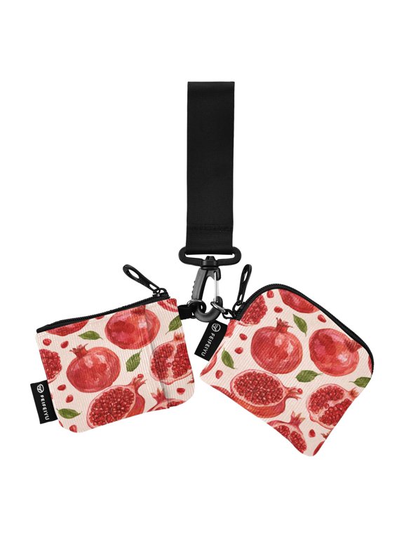 Women's Coin Purses Keychain Wallet Women's Card Cases Women's Wallets Card Cases & Money Organizers Ruby Red Pomegranate