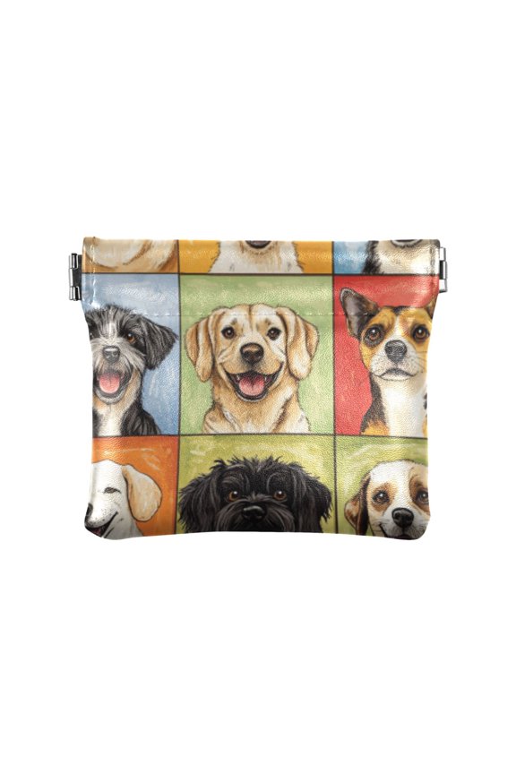 Women's Coin Purses & Pouches - Wallets Card Cases with RFID Blocking - Slim Money Organizers for Daily Use Nine-square Grid Dogs