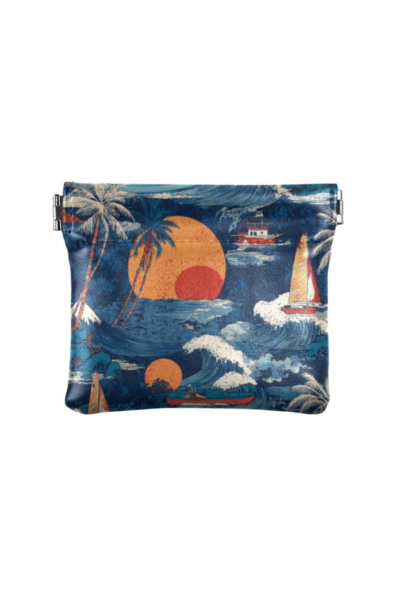 Women's Coin Purses & Pouches - Wallets Card Cases with RFID Blocking - Slim Money Organizers for Daily Use Retro Surfers