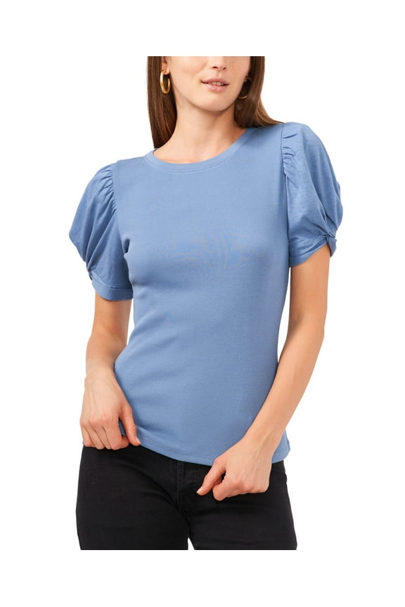 Women's Cold-Shoulder Cuffed Turtleneck Sweater Porcelain Blue M