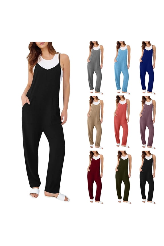 Women's Cold Shoulder Jumpsuit, Solid Color Wide Leg Jumpsuit, Adjustable Suspender Jumpsuit, Soft Polyester Fabric, Flattering Casual Fit, Stretchy Waist, Loose Romper | TruHer,Light Blue XL