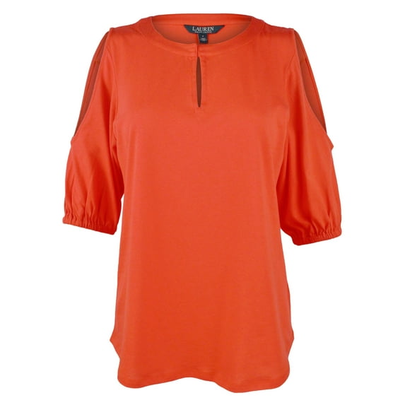 Women's Cold-Shoulder Keyhole Top-R-XL