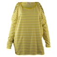 thumbnail image 1 of Women's Cold-Shoulder Striped Top-AW-L, 1 of 3