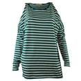 thumbnail image 1 of Women's Cold-Shoulder Striped Top-GW-L, 1 of 3
