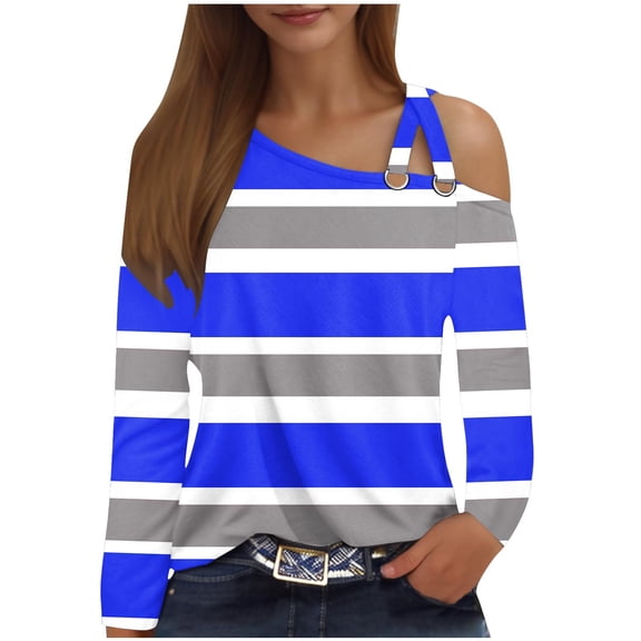 Women's Cold Shoulder Tops Long Sleeve Casual Shirts Twist Knot Top Tunic Blouse TShirt