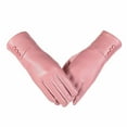 thumbnail image 1 of Women's Cold Weather Gloves with Touchscreen Capability Faux Leather Windproof Flexible Fingers Suitable for Driving and Cycling - A Pair, 1 of 7