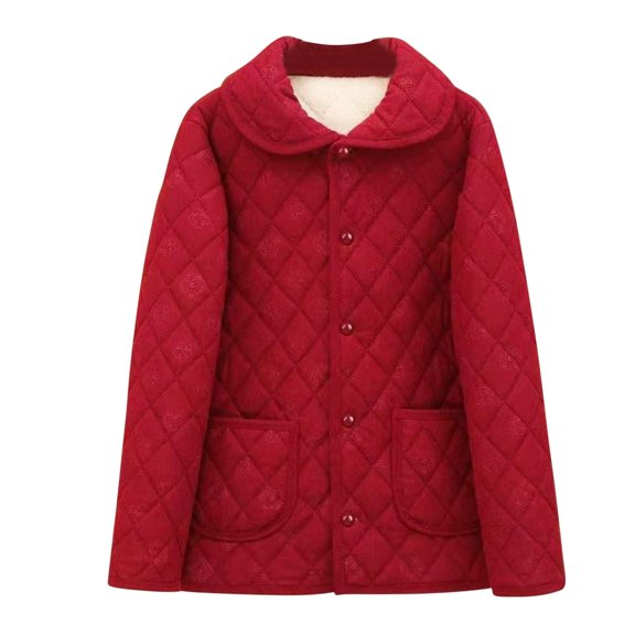 Women's Cold Weather Plus Size Puffer Jacket Small Stand Collar Striped Coat Corduroy Jacket Thickened Coat Jacket Packable Puffer Jacket(Red 5XL)
