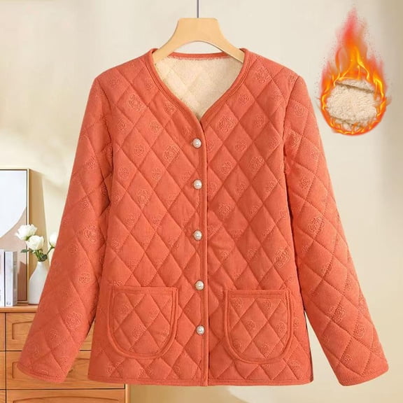 Women's Cold Weather Plus Size Puffer Jacket Small Stand Collar Striped Coat Corduroy Jacket Thickened Coat Jacket Packable Puffer Jacket(Red 5XL)