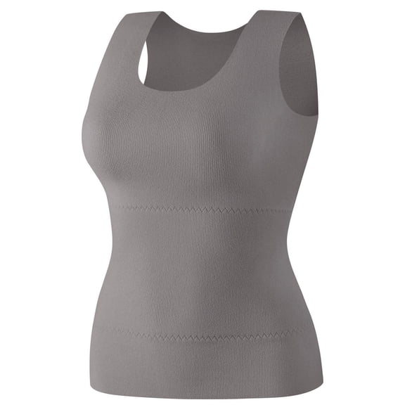 Women's Cold Weather Warm Tank Top - Fleece Sleeveless Thermal Undershirt, Essential Base Layer & Thermal Underwear Gray XS