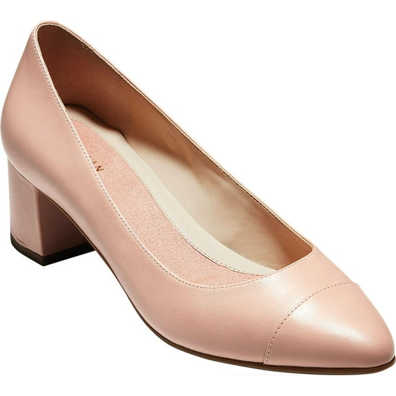 Women's Cole Haan The Go-To Block Heel Pump Mahogany Rose Leather 5 B