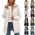 thumbnail image 1 of Women's Collar Quilted Vest Casual Sleeveless Zip Up Jackets Lightweight Puffer Coat with Side Pockets for Fall Winter, 1 of 9