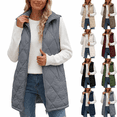 thumbnail image 1 of Women's Collar Quilted Vest Casual Sleeveless Zip Up Jackets Lightweight Puffer Coat with Side Pockets for Fall Winter, 1 of 9