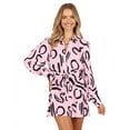 thumbnail image 1 of Women's Collar V Neck Button Down Long Sleeve Mini Shirt Dress with Belt, 1 of 5