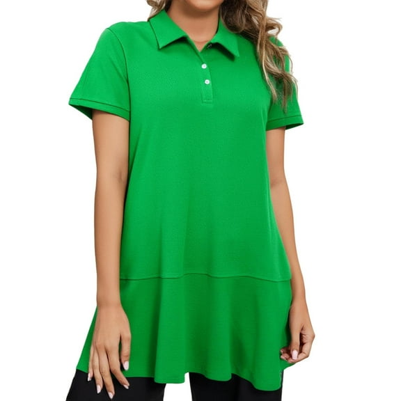 Women's Collared Short Sleeve Ruffled Tennis Exercise Mini Summer Dress - Floral Print, Quick Dry Fabric