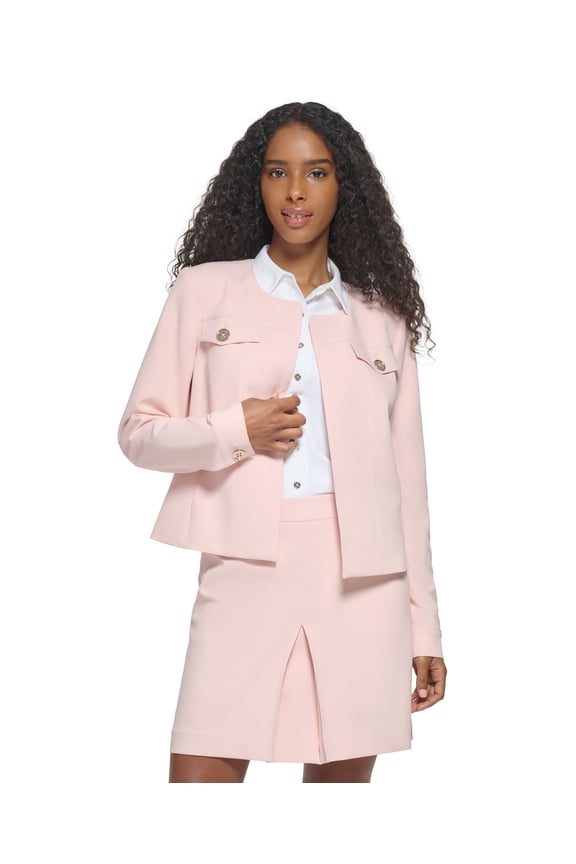 Women's Collarless Open-Front Blazer Powder 2