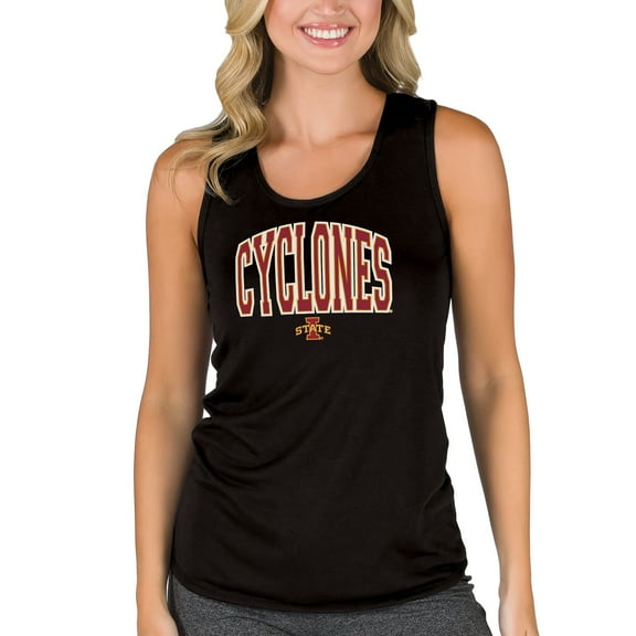 Women's College Concepts Black Iowa State Cyclones Marathon Racerback Tank Top