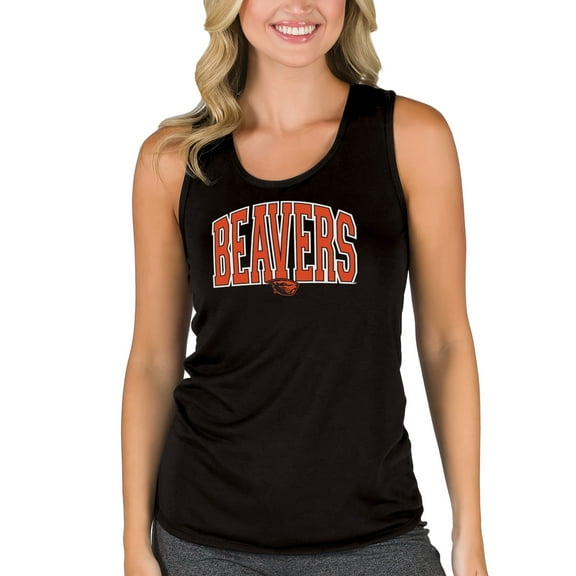 Women's College Concepts Black Oregon State Beavers Marathon Racerback Tank Top