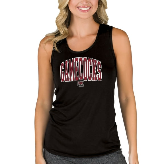 Women's College Concepts Black South Carolina Gamecocks Marathon Racerback Tank Top