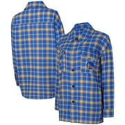 Women's College Concepts Blue/Gold Golden State Warriors Boyfriend Button-Up Nightshirt
