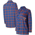 thumbnail image 1 of Women's College Concepts Blue/Orange New York Knicks Boyfriend Button-Up Nightshirt, 1 of 3